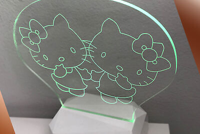 3D Acrilico Forma Ventaglio Figura Doppio Hello Kitty (3DD908) <table