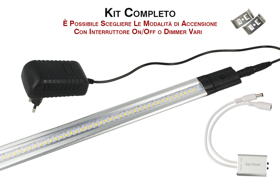 Kit Barra Led Con Sensore Door Apertura Anta 50cm Luce Bianco Neutro