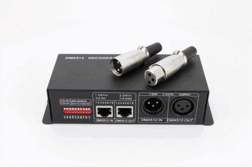 Centralina DMX-512 Decoder Converti In PWM 4 Canali Per Luci Led Fino A 16A 12V