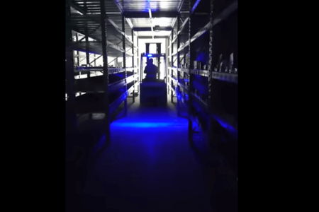 Lampada Faretto Fanale Led Per Carrello Elevatore Muletto Luce Blue Lineare 9V
