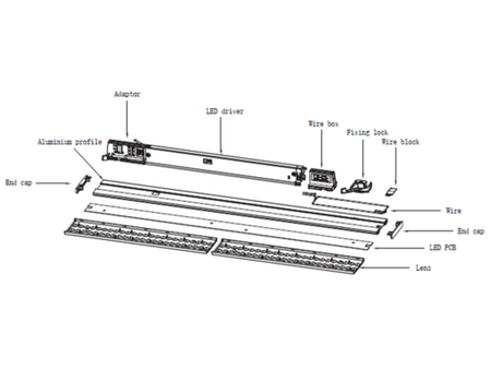 2 Kit Faro Led Lineare Da Binario Trifase 1,5M 50W Neutro 4000K Angolo 90 Gradi