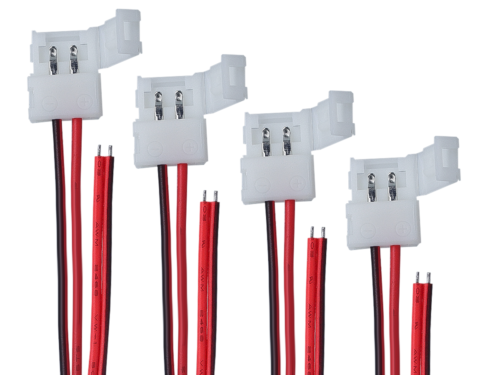 4 PZ Connettore 12mm Per Chiudere Striscia Led Smd 5050 Mono Colore Senza