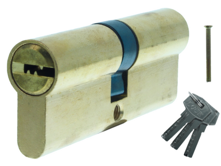 Cilindro Serratura 80mm In Ottone Con 3 Chiavi Per Porte <ul><li>Doppio