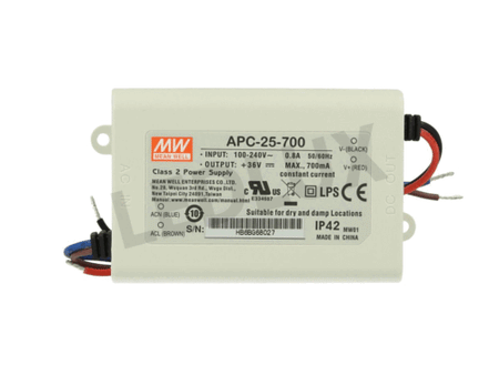 Led Driver CC MeanWell APC-25-700 Trasformatore 700mA 11V-36V DC 25W Corrente