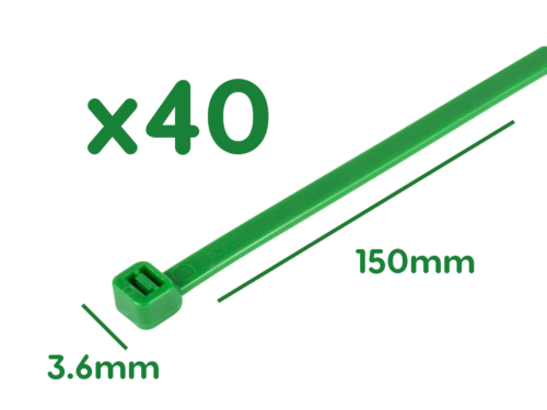 40 Fascette a stre Plastica Verde Giardinaggio 3.6X150mm Fascette per Cablaggio