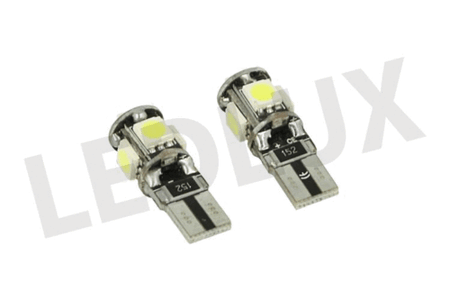 Coppia 24V Lampade Led Canbus T10 W5W Rosse Luci Posizione Targa Per Camion Bus