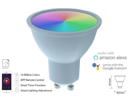 Lampada Faretto Led GU10 5W WiFi RGB CCT Dimmerabile APP Compatible