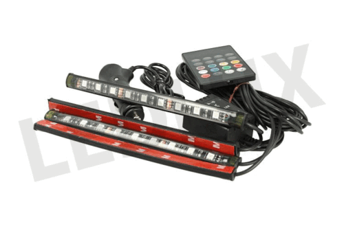 Kit Striscia Barra Led RGB 4X18cm 12V Telecomando IR Sensore Voce Musica