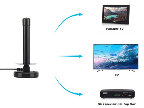 Antenna TV Interna Portatile DVB-T 30dB Base Magnetica Cavo 1,5M <ul><li>Riceve