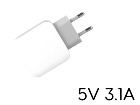 Caricatore 2 Porte USB 5V 2,1A Ricaricabatteria Ricarica Veloce <ul><li>Il
