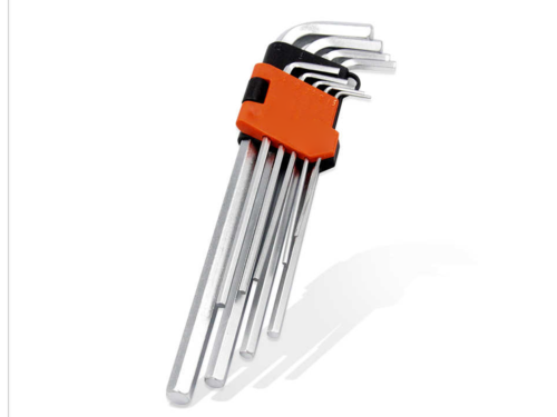 9 Chiavi Esagonali a Brugola 1,5mm-10mm Taglio Grande Lunghezza Da 92mm Fino