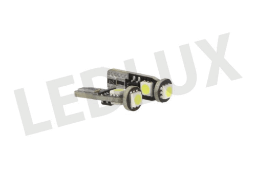 Lampada Led Canbus T10 W5W 3 Smd 5050 Bianco 12V No Polarita Errore Luci