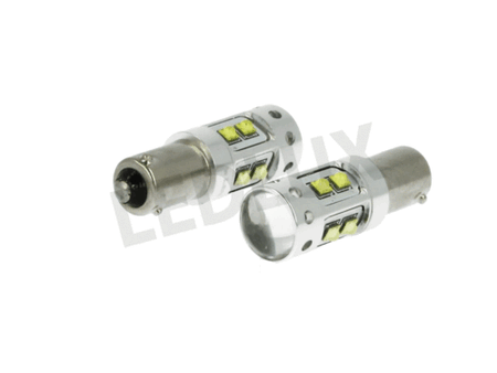 Lampada Led H21 BAY9s H21W 12V 50W Bianco Freddo 10 Smd Cree Piedini Sfalsati