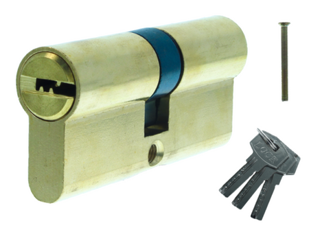 Cilindro Serratura 70mm In Ottone Con 3 Chiavi Per Porte <ul><li>Doppio