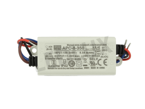 Led Driver CC MeanWell APC-8-350 Trasformatore 350mA 11V-23V DC 8W Corrente