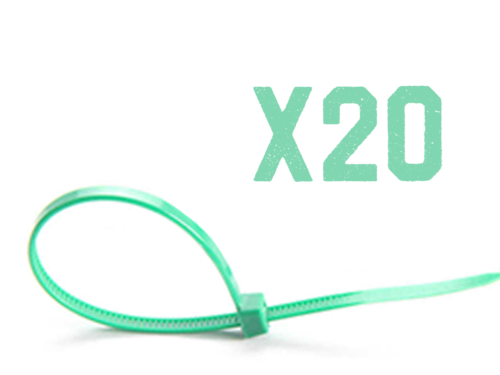 20 Fascette Plastica Verde Lunghe Giardinaggio 7.2X450mm <ul><li>Fascette per