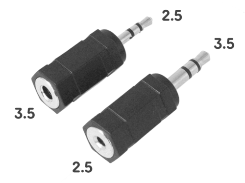 Adattatore Audio Jack 3,5mm Maschio a 2,5mm Femmina + <ul><li>Adattatore