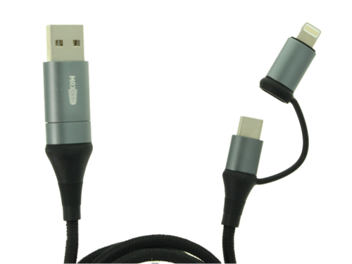 Cavo USB 4 In 1 USB-A USB-C Lightning Nylon Intrecciato Metro Ricarica Veloce