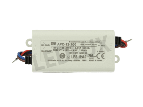 Led Driver CC MeanWell APC-12-700 Trasformatore 700mA 9V-18V DC 12W Corrente