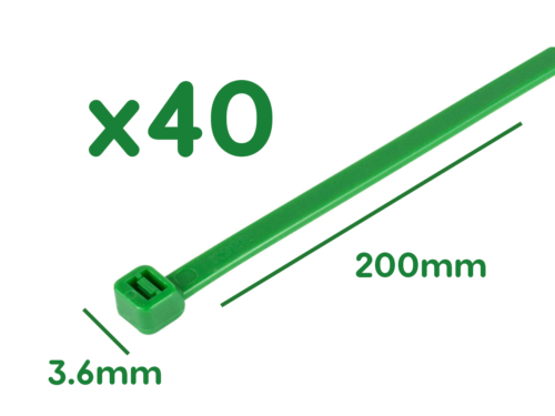 40 Fascette Plastica Verde Giardinaggio 3.6X200mm Fascette per piante giardino