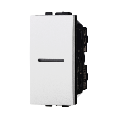 ETTROIT Pulsante Assiale 1P 16A Unipolare Colore BIANCO Compatibile Con Bticino
