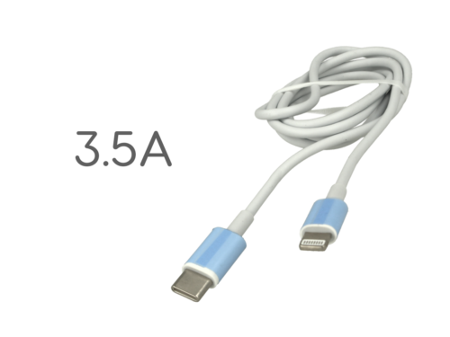 Cavo USB C Lightning Ricarica Veloce 3,5A Bianco 1 Metro <ul><li>Cavo PD a