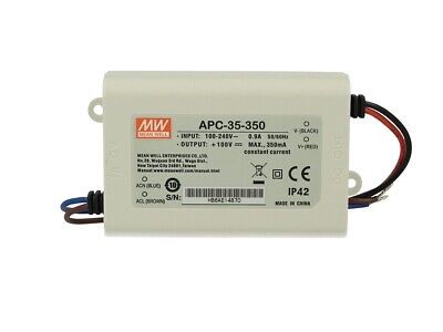 Led Driver CC MeanWell APC-35-350 Trasformatore 350mA 28V-100V DC 35W Corrente