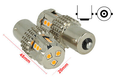 Lampada Led BA15S 1156 P21W 45W 12V Arancione Piedi Dritti Super Potente Per