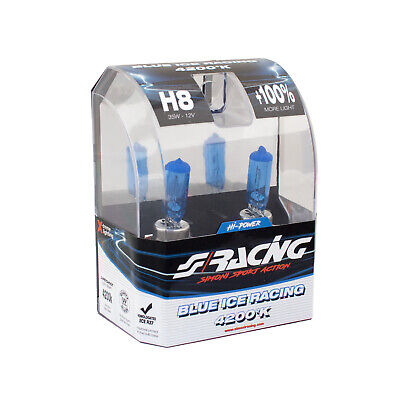 H8 Blue Ice Racing alogena 2 pezzi 600 lm 4200°K 35W 12V