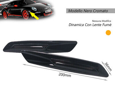 Kit Freccia Laterale a Led Side Marker Dinamica Nero Cromato Lente Grigio  E