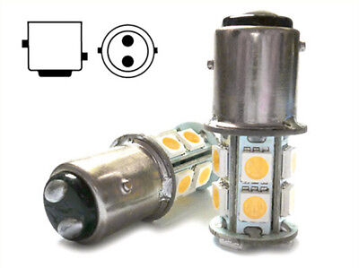2 Lampade Led Barca Nautica BAY15D Bianco Caldo 12V 24V 3W No Polarita Piedi Sf