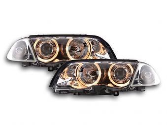 Coppia Fari Fanali Anteriori Tuning Angel Eyes serie 3 Limo E46 98-01 croma