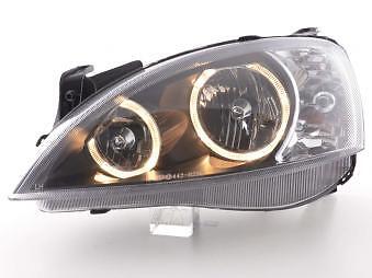 Coppia Fari Fanali Anteriori Tuning Angel Eyes Corsa C nero
