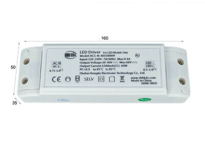 Led Driver CC 1500mA 30V-60VDC 60W Alimentatore Corrente Costante Per Pannello