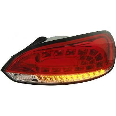 Coppia fari fanali posteriori TUNING SCIROCCO 08- LED rossi cromati