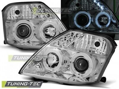 Coppia Fari Fanali Tuning C2 09.03-10 ANGEL EYES Cromato no motorino