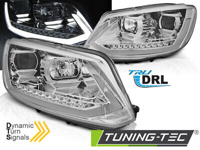 HEADLIGHTS TUBE LIGHT DRL CHROME SEQ fits TOURAN II 08.10-15