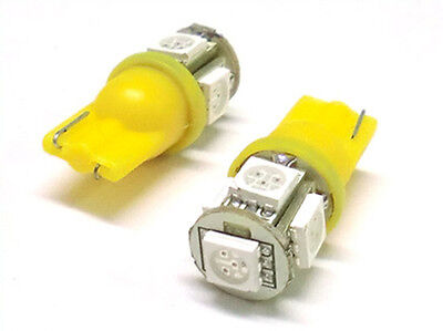 Coppia Lampade Lampadine Led T10 12V W5W 5 Smd ARANCIONE 5050 Frecce Laterale