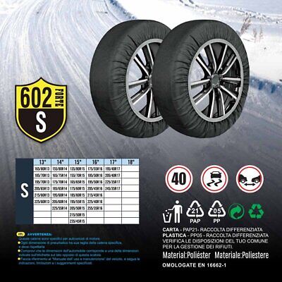 Calze Da Neve per Auto Omologate EN 16662-1-2020 Colore Nero Misura S Catena