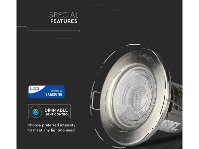 Faretto Led da Incasso Dimmerabile 5W 3000K Colore Nichel Satinato IP65 Resiste
