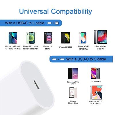Alimentatore USB C da 20W Ricarica Veloce PD20W Bianco per SmartPhone Tablet