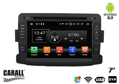 Autoradio Android 8.0 Duster GPS DVD USB SD WI-FI Bluetooth Navigatore