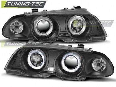 Coppia Fari Fanali Anteriori Tuning E46 05.98-08.01 LIMO+SW ANGEL EYES Nero