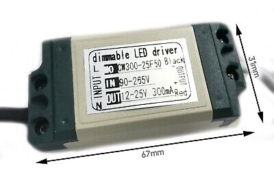Led Driver CC 300mA 12V-25VDC (4-7)X1W Trasformatore Alimentatore Corrente