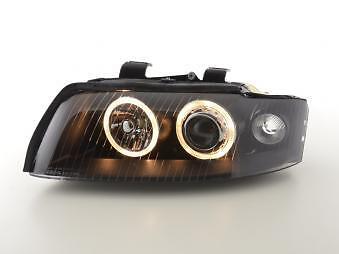 Coppia Fari Fanali Anteriori Tuning Angel Eyes A4 8E 01-04 nero