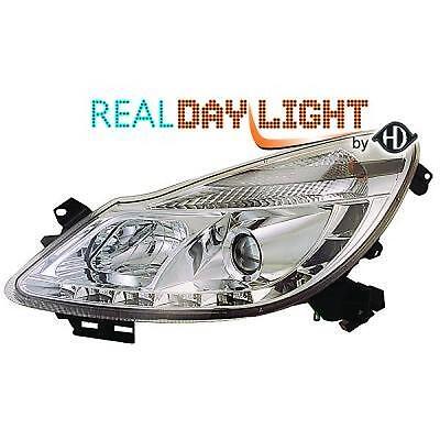 Coppia fari fanali anteriori TUNING CORSA D 06-10 chrome, con Dayline D