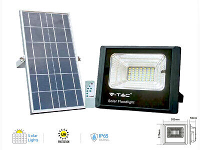 Faro Led Flood Light Con Pannello Solare 25W Freddo 6000K IP65 Telecomando