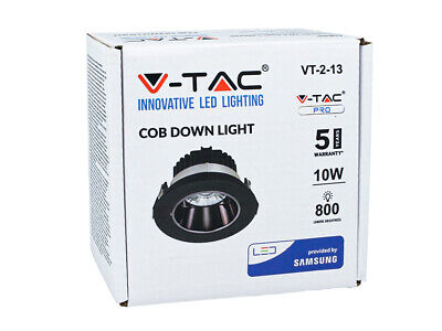 Faretto Led COB da Incasso 10W 4000K Rotondo Riflettore Orientabile Carcassa Ne