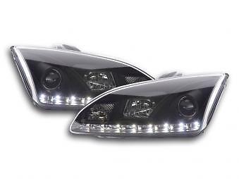 Coppia Fari Fanali Anteriori Tuning Dayline Luci Diurne Focus 4/5 porte 05-