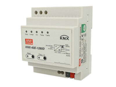 MeanWell KNX-40E-1280D Alimentatore KNX Con Funzione Diagnosi 30V 1280 mA 38,4W